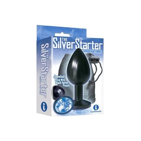 Plug anal - The Silver Starter - Rond format petit noir Icon brands Sensations plus