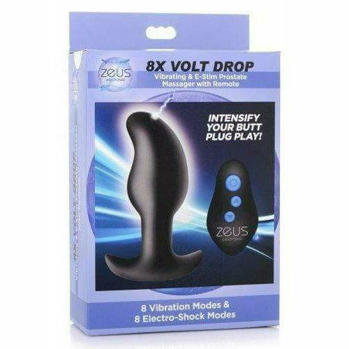 Électrostimulation - Zeus - 8X Volt Drop Vibrating & E-Stim Silicone Prostate Massager Zeus Sensations plus
