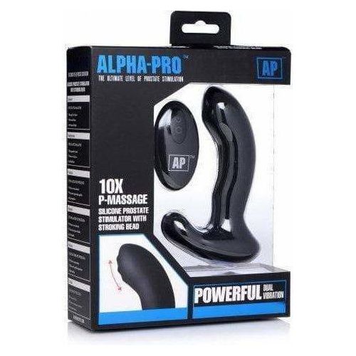 Stimulateur de Prostate Vibrant - Alpha Pro - 10X P-Massage Silicone Prostate Stimulator with Stroking Bead Alpha Pro Sensations plus