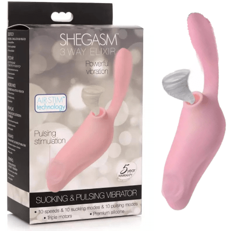 Vibrateur à Succion - Shegasm - 3 Way Elixir Sucking and Pulsing Vibrator Shegasm Sensations plus